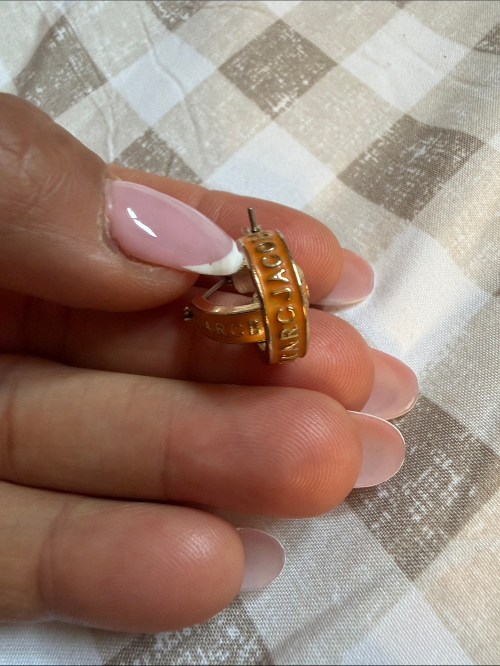 Marc Jacobs Branded Gold-Tone Small Hoop Earrings